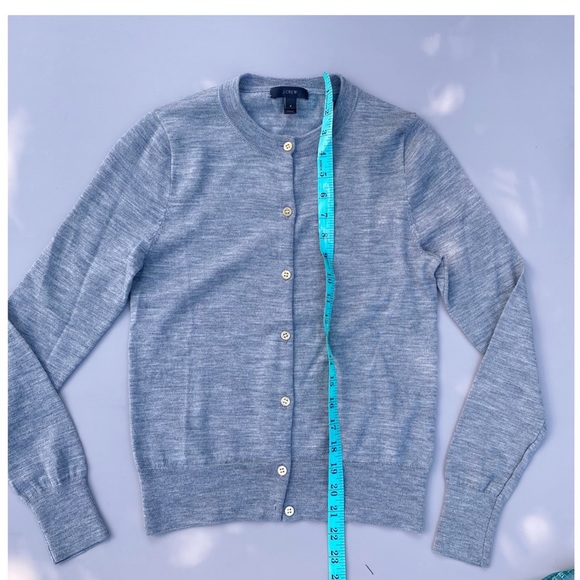 J.Crew 100% Merino Wool gray cardigan Small - Picture 5 of 6